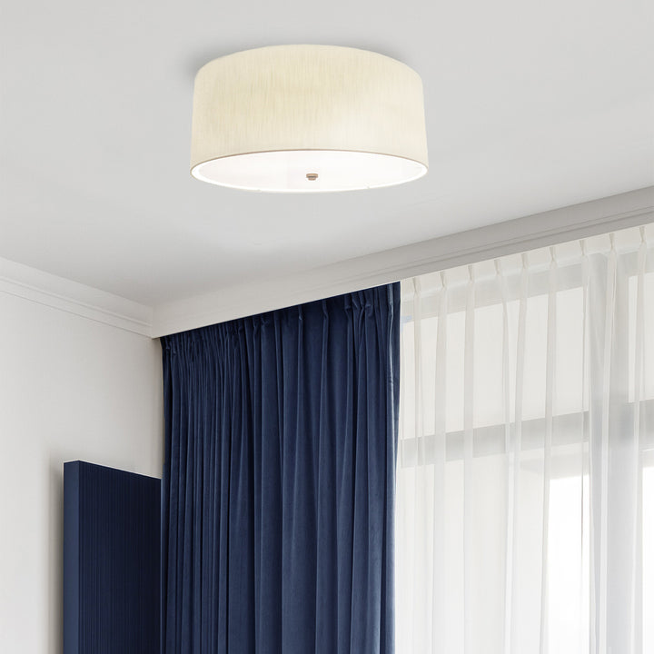 Fletcher 3 Light 22" Flush Mount - Aged Brass