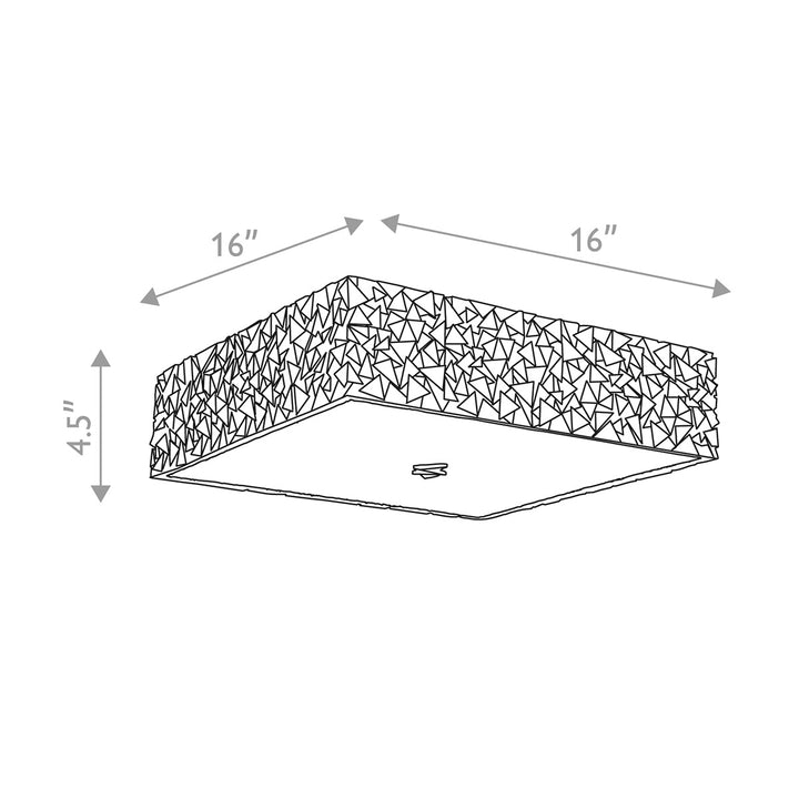 Mosaic 16" Square Flush Mount