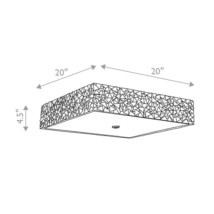 Mosaic 20" Square Flush Mount