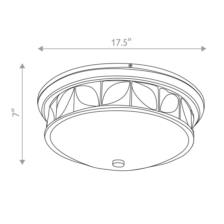 Epsilon 3 Light Flush Mount Aged Brass