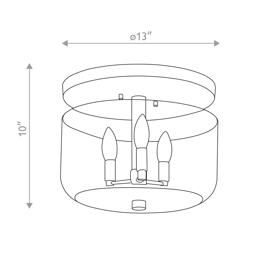 Rampart 3 Light Semi Flush Polished Chrome