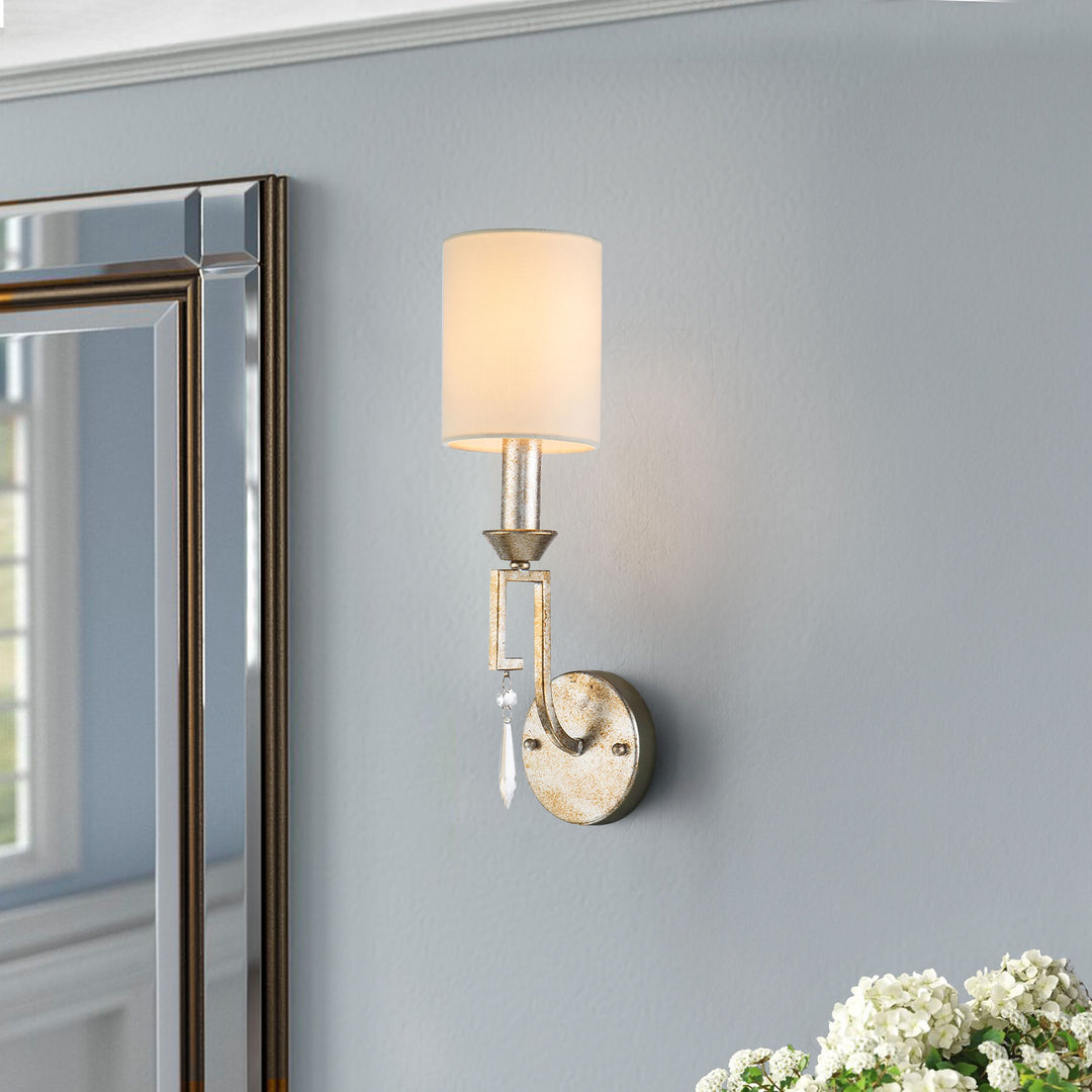 Lemuria 1 Light Candle Sconce in Antique Silver