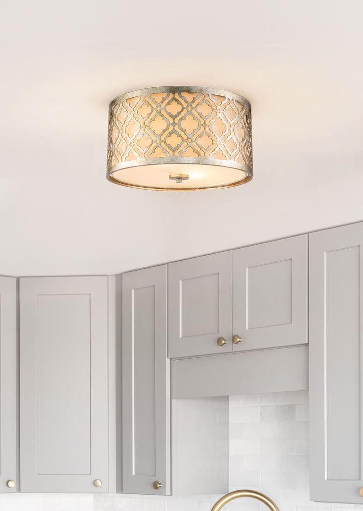Arabella Ceiling Flush Mount in Weathered Silver