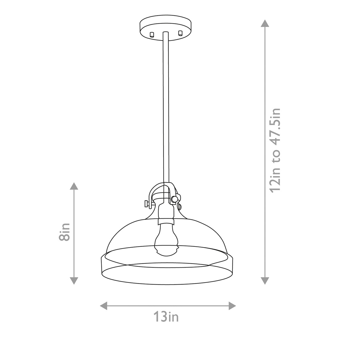 Hampton 1 Light Duo-Mount Pendant - Brass