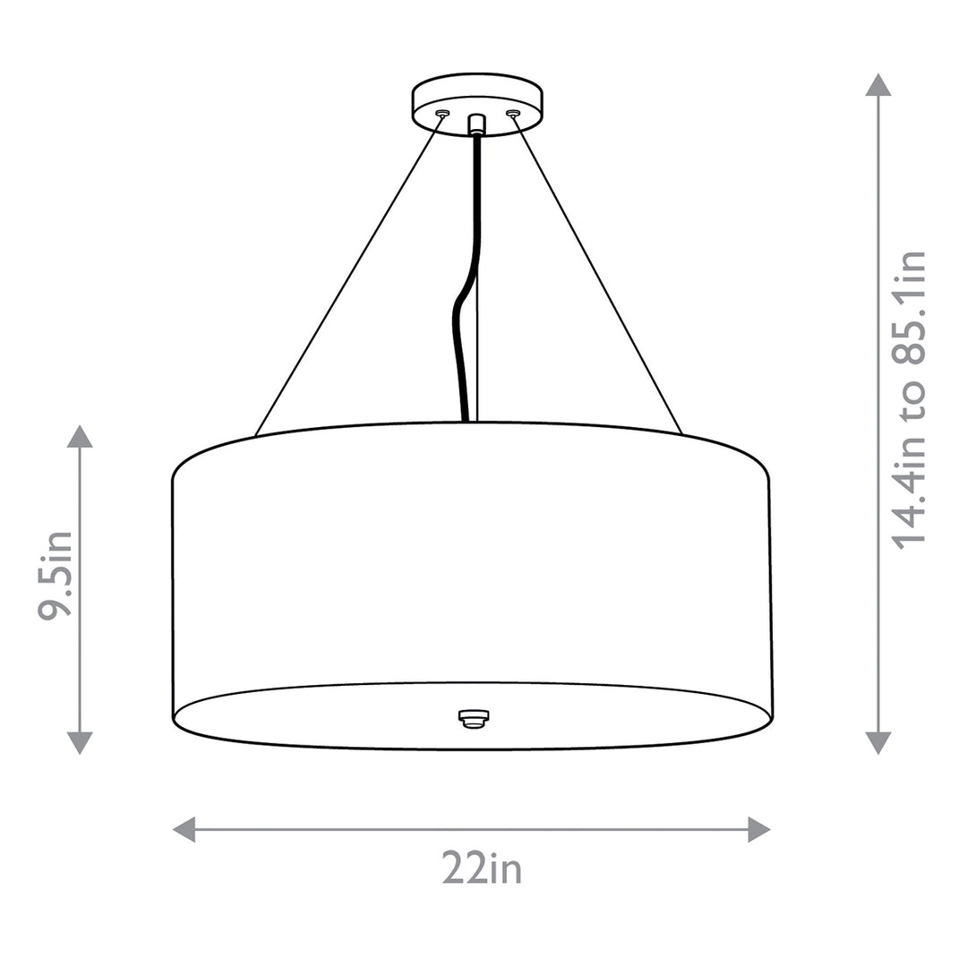 Pearce 5 Light  22" Pendant - Aged Brass
