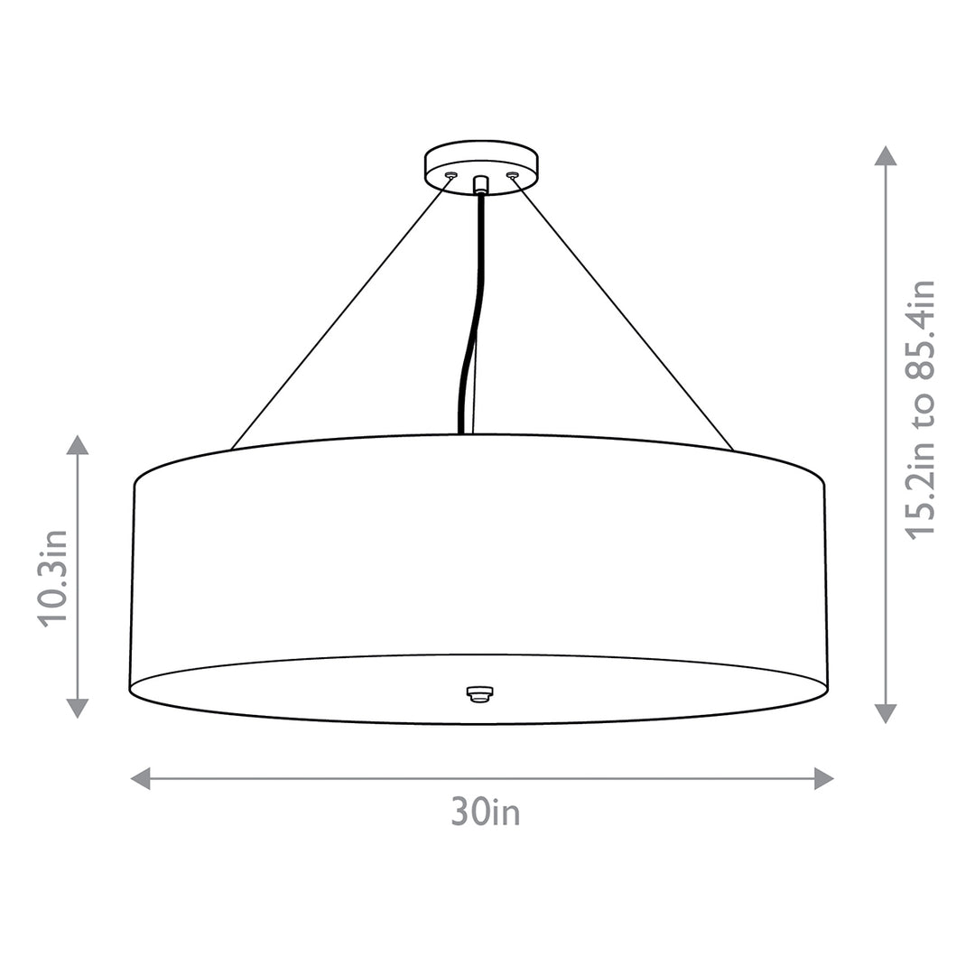 Pearce 7 Light  30" Pendant - Aged Brass