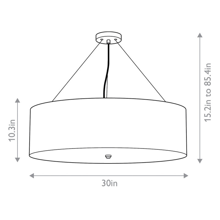 Pearce 7 Light  30" Pendant - Aged Brass