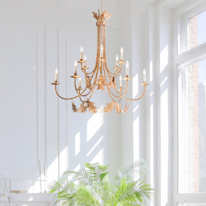 Sweet Olive 12 Light Chandelier - Gold