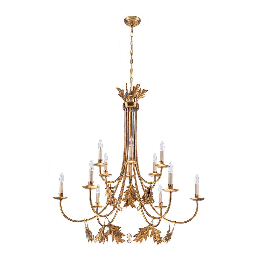 Sweet Olive 12 Light Chandelier - Gold