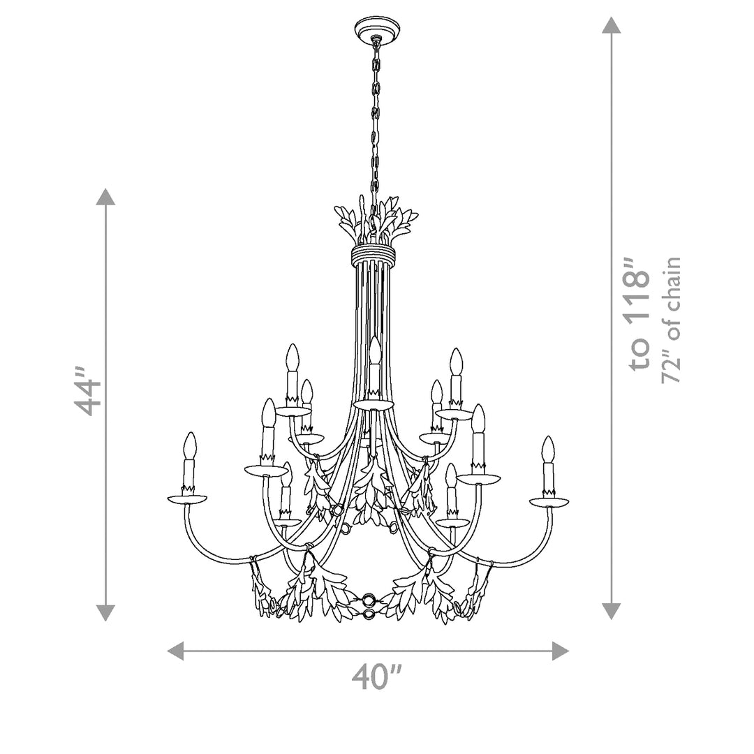 Sweet Olive 12 Light Chandelier - Gold
