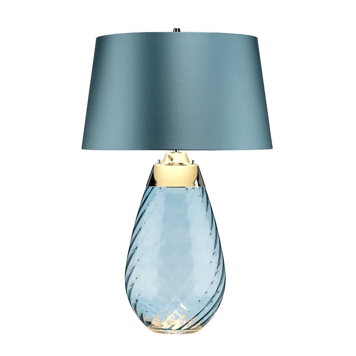 Large Lena Table Lamp in Blue with Blue Satin Shade – Lucas McKearn