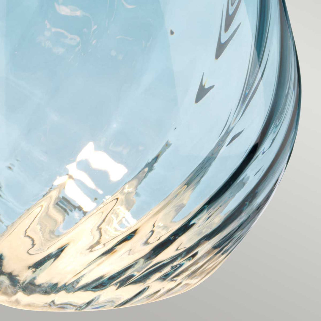 Large Lena Table Lamp in Blue with Blue Satin Shade