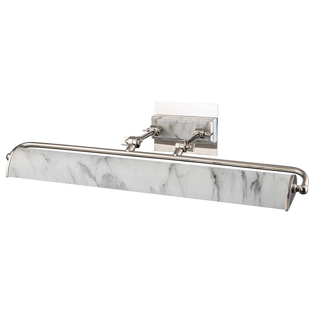 Winchfield Large Picture Light in Polished Nickel and White Marble