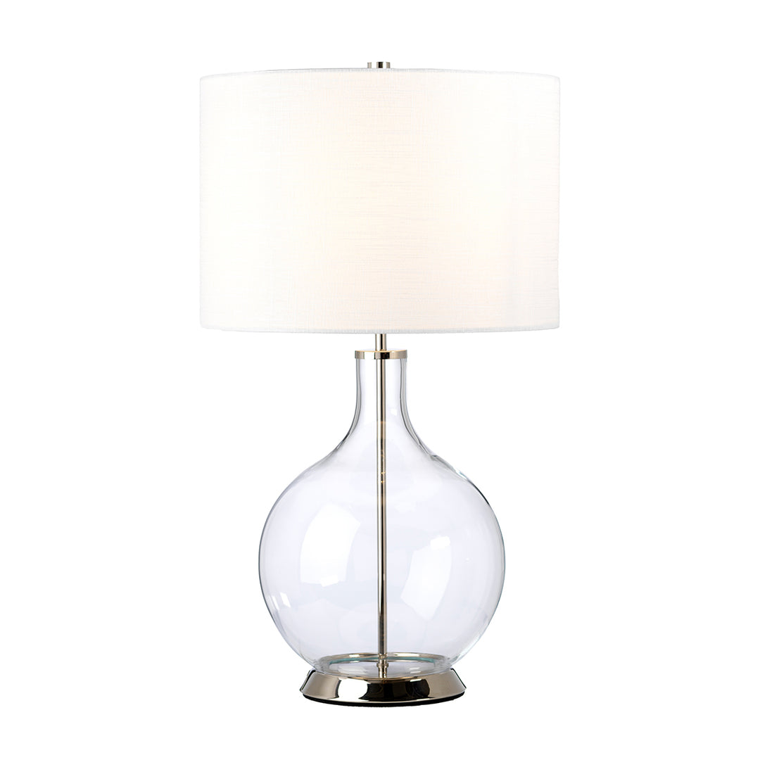 Orb 1lt Table Lamp - Polished Nickel (Complete with White Shade)