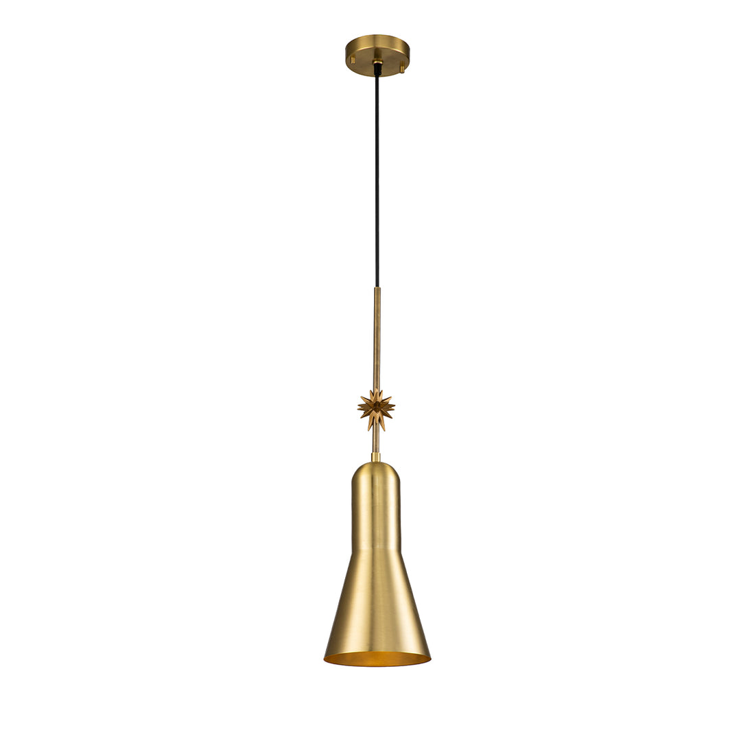 Etoille Large Aged Brass Pendant with Star