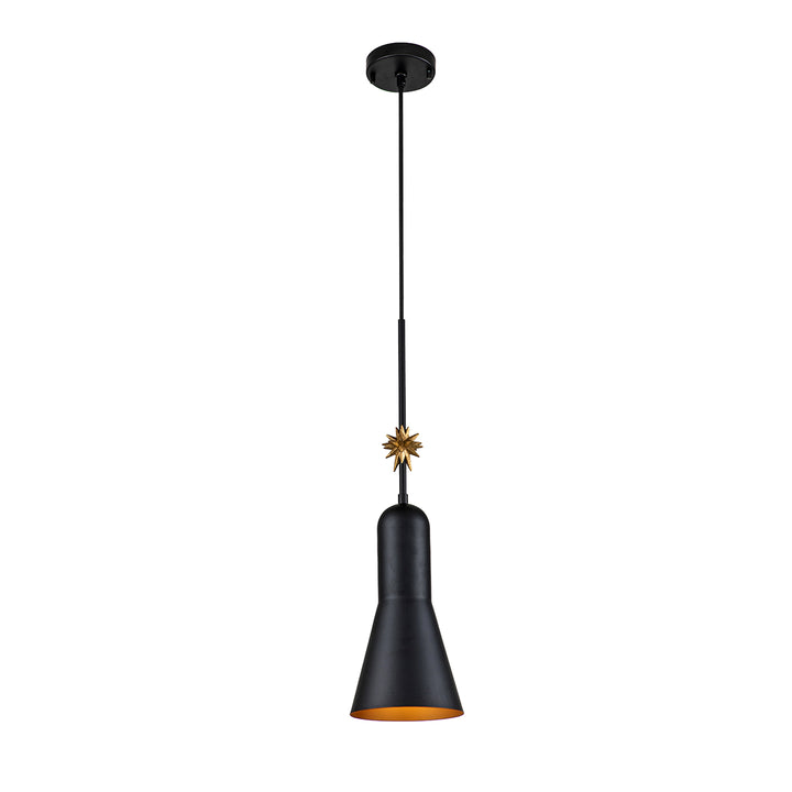 Etoille Large Black Pendant with Star
