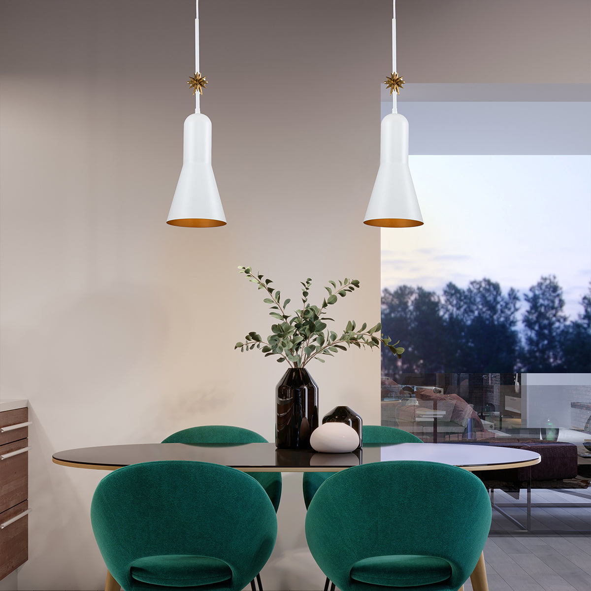 Etoille Large White Pendant with Star %%cf__sku%% – Lucas