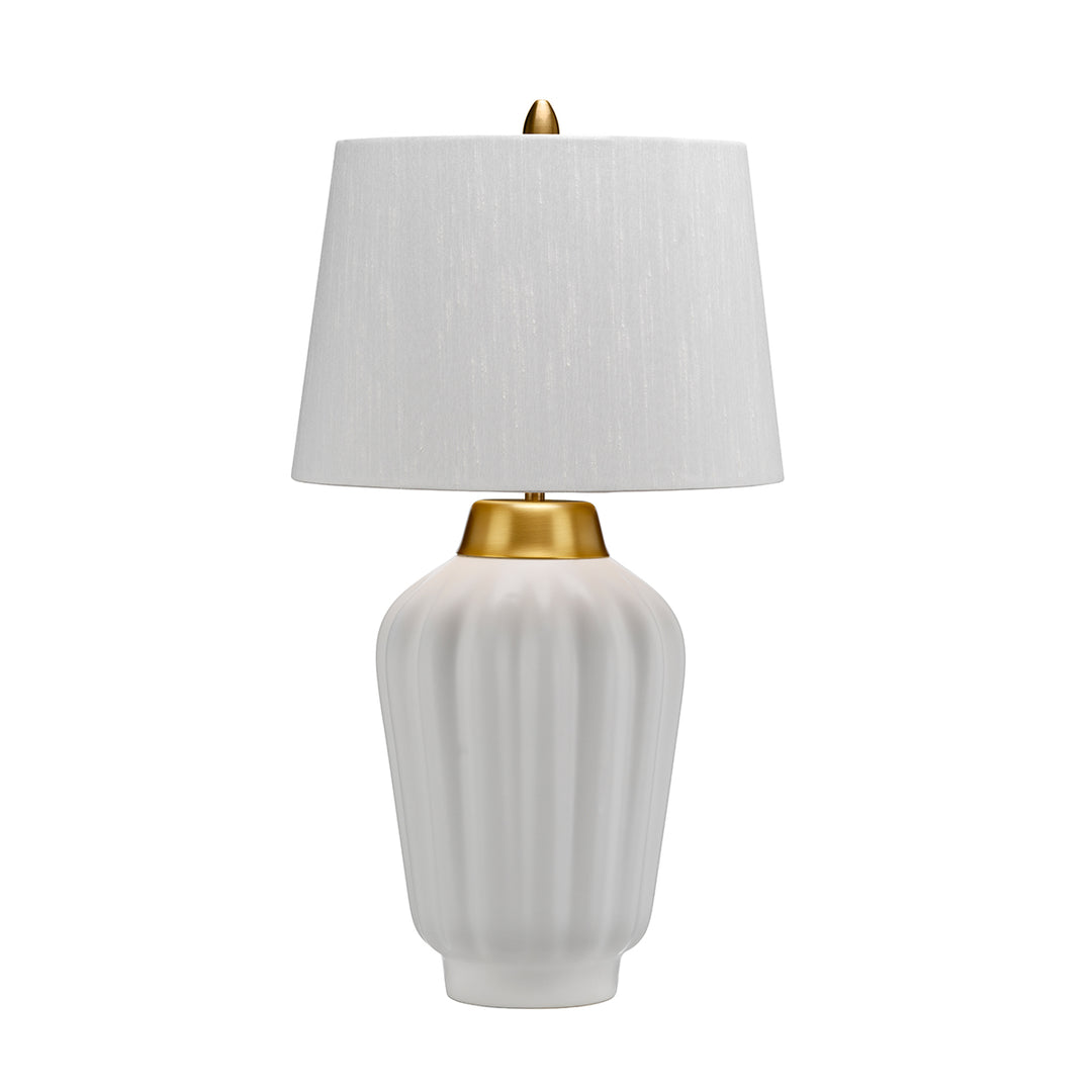 Bexley Table Lamp in White and Brushed Brass