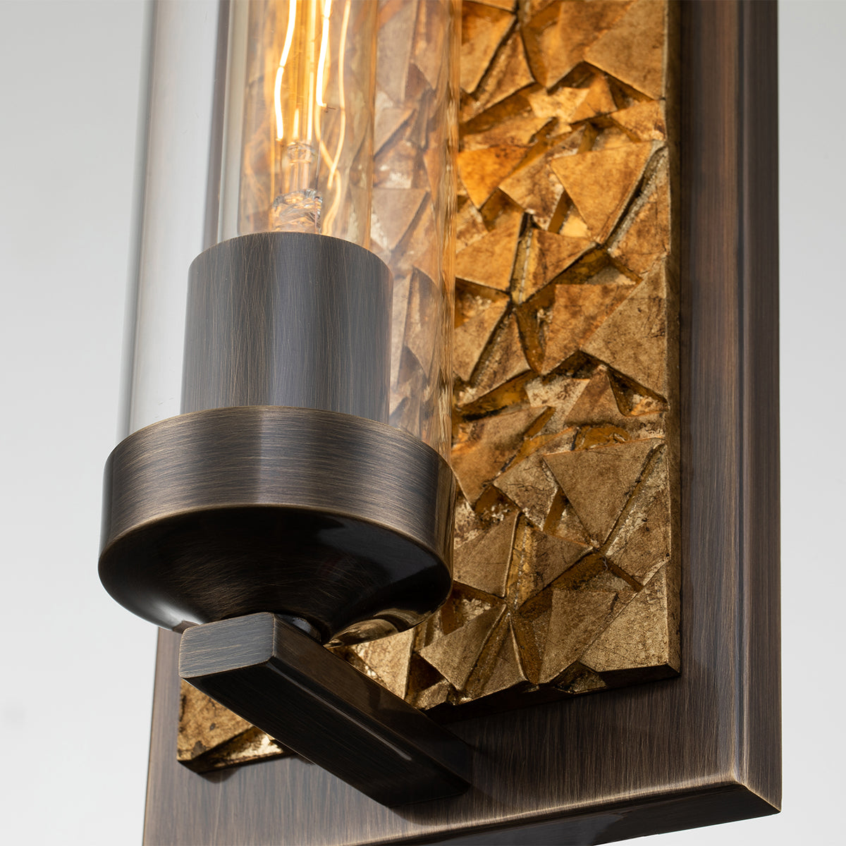 Elysian 1 Lt Sconce in Dark Bronze & Gold Leaf %%cf__sku%% – Lucas